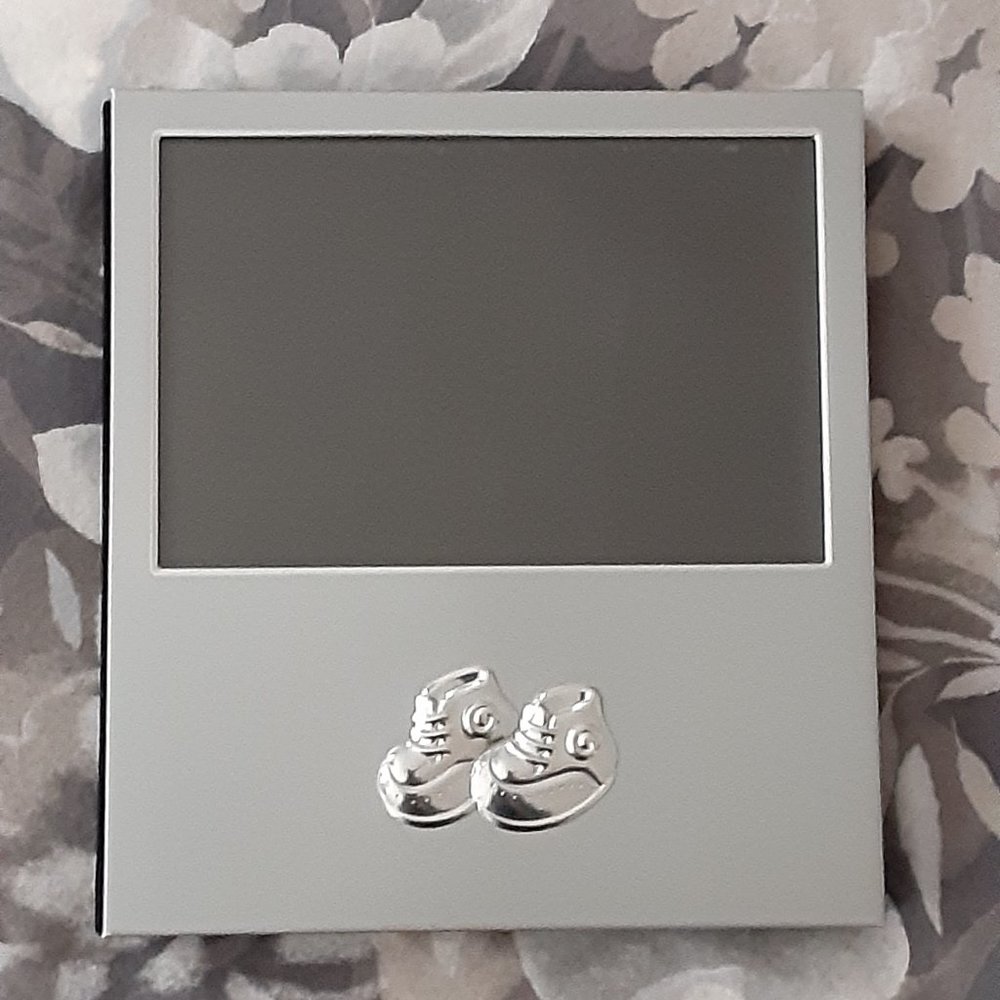Black Velvet Baby Photo Album with silver frame